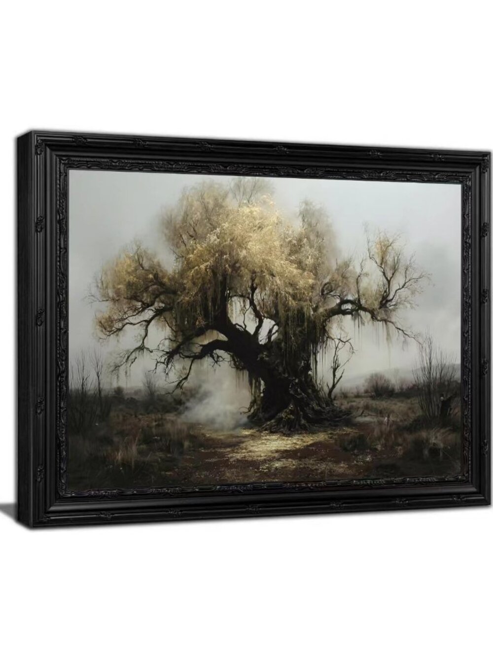 Moody Dark Tree Framed Wall Art | Unique Landscape Decor for Home & Office